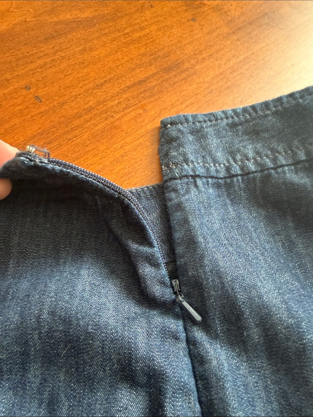 Ann Taylor Loft Blue Denim Tiered Jean Skirt Sz 8 - Picture 5 of 7